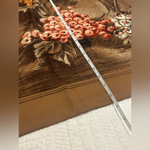 Floral Brown Scarf Made In Italy - Picture 5 of 8